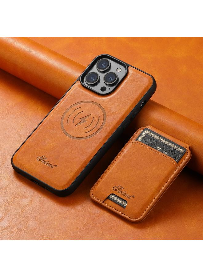 Suteni Case For iPhone 14 Pro Max H15 MagSafe Oil Eax Leather Detachable Wallet Back Phone Case - Image 2