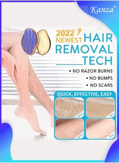 Kanza Crystal Hair Eraser for Women & Men Reusable Crystal Hair Remover Magic Painless Exfoliation Magic Hair Eraser Crystal Hair Removal Tool for Arms Legs (Gold)  - Image 2