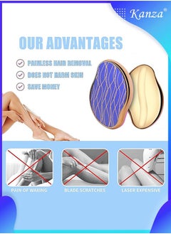 Kanza Crystal Hair Eraser for Women & Men Reusable Crystal Hair Remover Magic Painless Exfoliation Magic Hair Eraser Crystal Hair Removal Tool for Arms Legs (Gold)  - Image 5