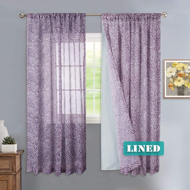 KGORGE Blackout Curtain Liners - Hang with Rod Pocket/Hooks, for 63-inch Long Curtains Thermal Insulated Energy Saving Drapes (2 Panels, W27 x L60 Each, Grayish White, Bonus Hooks) - Image 2