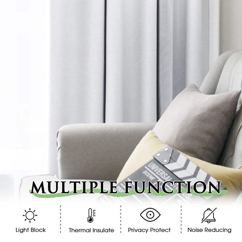 KGORGE Blackout Curtain Liners - Hang with Rod Pocket/Hooks, for 63-inch Long Curtains Thermal Insulated Energy Saving Drapes (2 Panels, W27 x L60 Each, Grayish White, Bonus Hooks) - Image 5