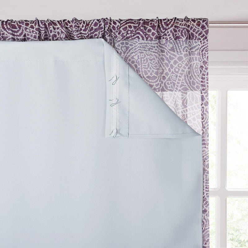KGORGE Blackout Curtain Liners - Hang with Rod Pocket/Hooks, for 63-inch Long Curtains Thermal Insulated Energy Saving Drapes (2 Panels, W27 x L60 Each, Grayish White, Bonus Hooks) - Image 1