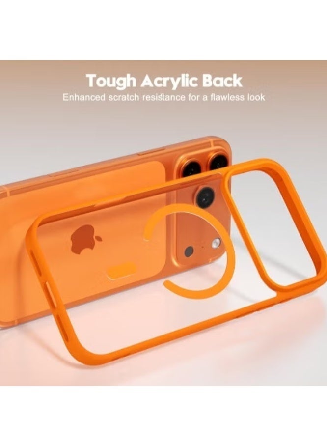 ACLIX Magnetic case for iPhone 17 Pro Max, High Grade Drop Protection with Shockproof Strip, Translucent Matte Back Phone Case | Orange - Image 4