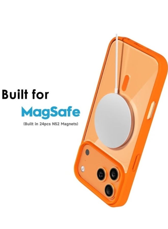 ACLIX Magnetic case for iPhone 17 Pro Max, High Grade Drop Protection with Shockproof Strip, Translucent Matte Back Phone Case | Orange - Image 5