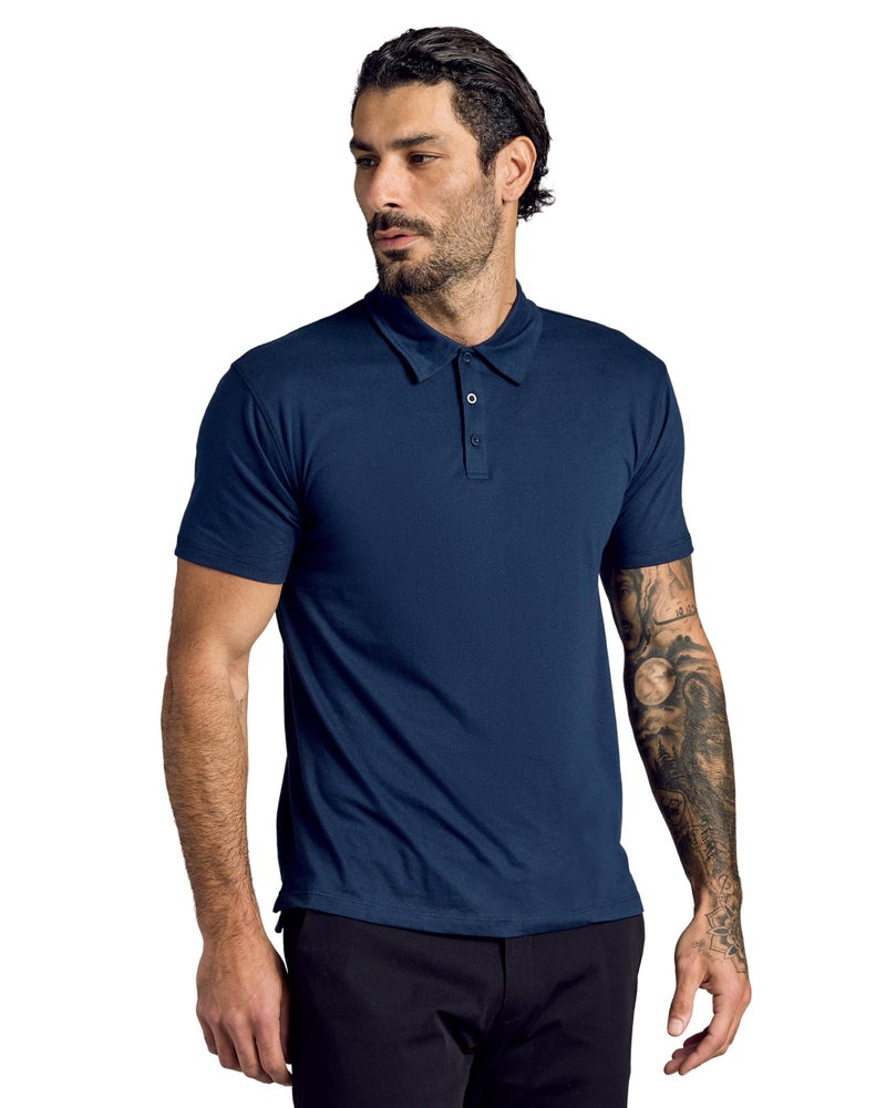 True Classic Novelty Polo Shirts for Men â€“ Mens Polo Shirts Short Sleeve Cotton, Pack of 1, Navy, S - Image 1