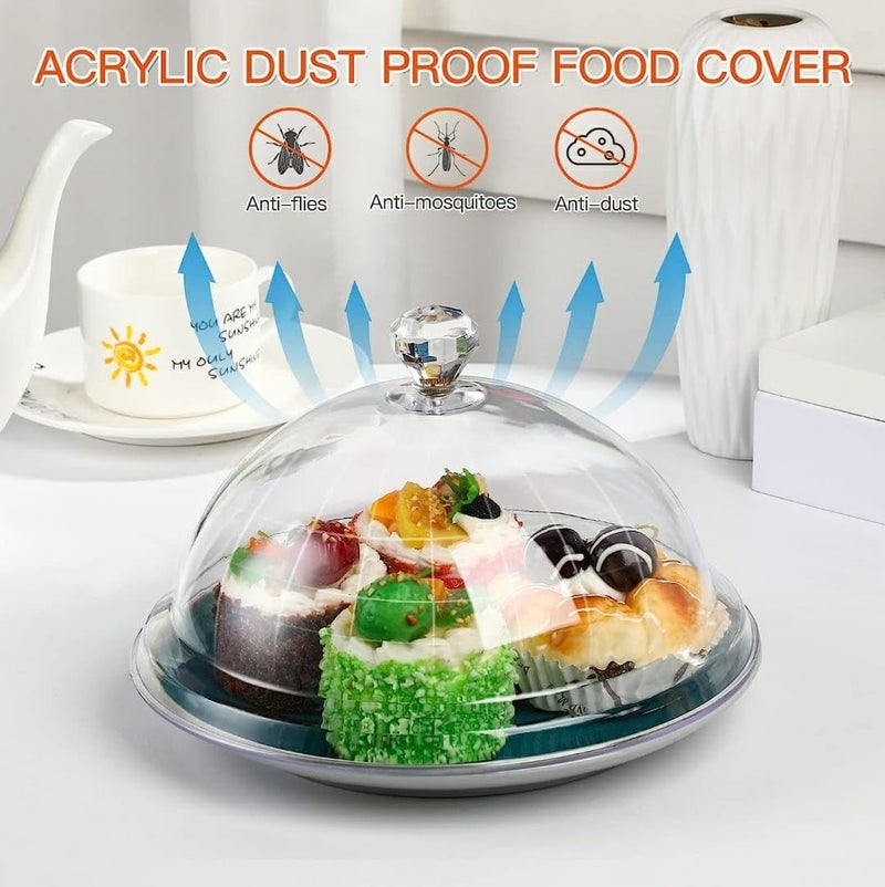 Shoppers Hub PNQ Poly Carbonate (PC) Based Round Shaped Heavy Duty Transparent Dome Cover Dessert Cake Pastry Food Dish Cover Guard for Ideal Use in Homes, Hotels, Cafes. (Size -10 Inches Wide)  - Image 5