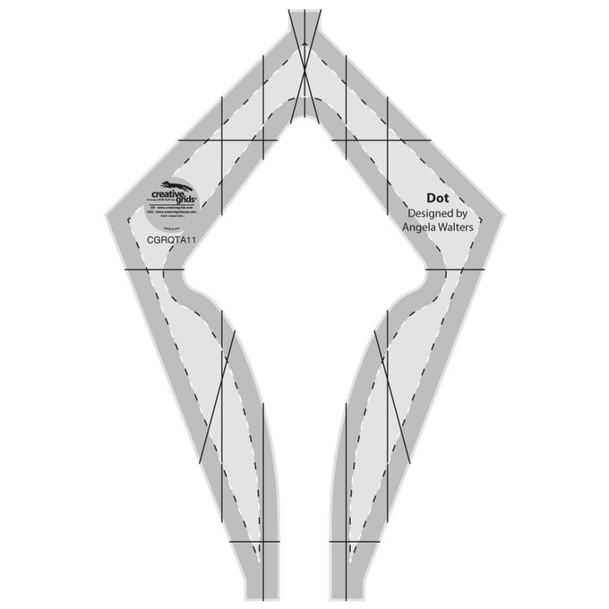 MACHINE QUILTING TOOL DOT CGRQTA11 MADE IN USA NONSLIP GRIP ACRYLIC QUILTING SEWING TEMPLATE RULER FOR FREEMOTION QUILT PATCHWORK DESIGN ON DOMESTIC SEWING LONGARM