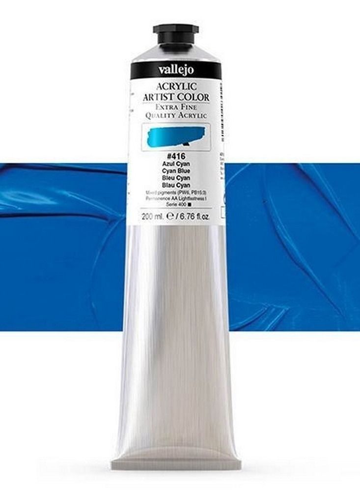 فاليجو ألوان أكريليك فنية ٢٠٠ مل - أزرق سماوي #٤١٦ | طلاء أكريليك فائق النعومة