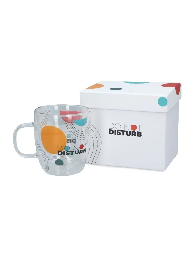 Bien Servi Do Not Disturb Printed Double Wall Mug Multicolor 330 ml XH-SA1009