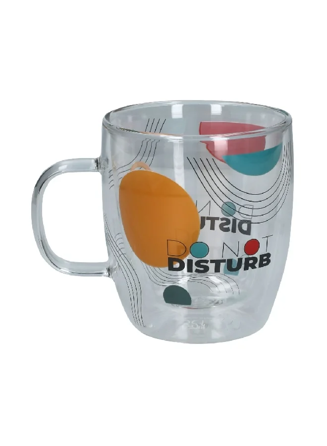 Bien Servi Do Not Disturb Printed Double Wall Mug Multicolor 330 ml XH-SA1009