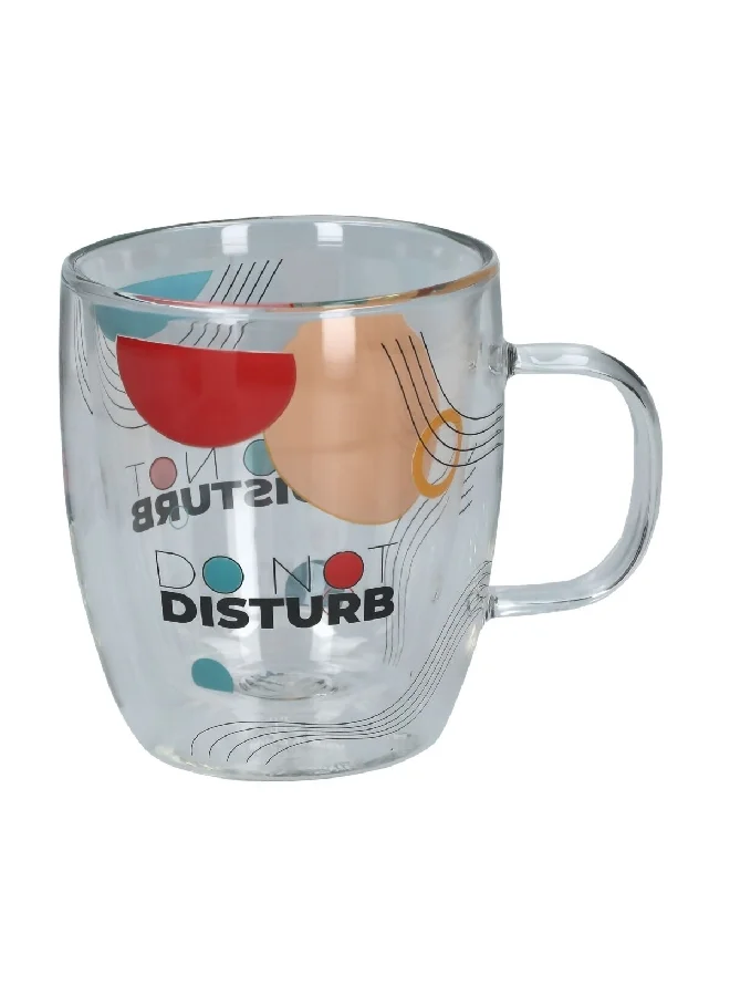 Bien Servi Do Not Disturb Printed Double Wall Mug Multicolor 330 ml XH-SA1009