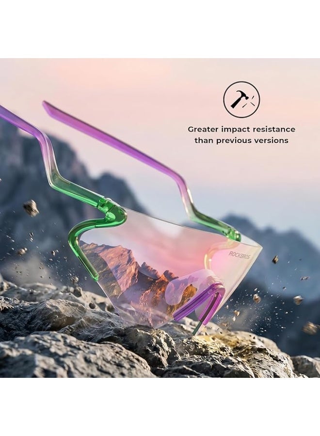 ROCKBROS Photochromic Cycling Glasses for Men Women, 24g Unique Temples & Raised Frame, UV400 Bike  Glasses - Image 5