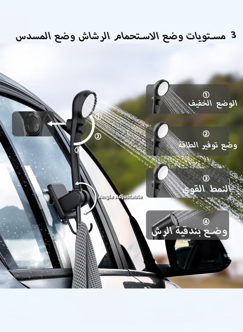 Portable Camping Shower with 6000mAh Rechargeable Electric Pump, 5 Gallon Collapsible Bucket, and LED Display - Image 3