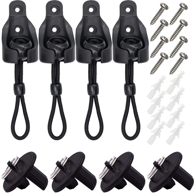Lihopefe New Bungee kit  end Cap Universal Replacement Installation Accessories for IndoorOutdoor Sunshade and Roller Blinds 2 Set Black