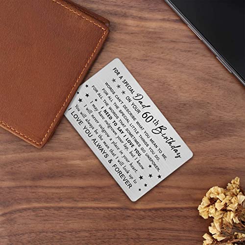 DEGASKEN Dad 60th Birthday Card - Happy 60 Year Old Bday Gifts for Dad - Personalized Engraved Wallet Card - Image 4