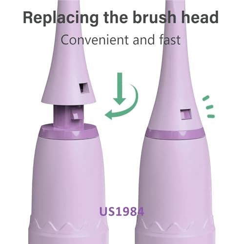 US1984 Sonic Electric Toothbrush for Kids with 4 Modes, 3 Brush Heads & Rechargeable Battery, Ultra Soft Nylon Bristles, IPX7 Waterproof, Electric Power Tooth brush (Purple) - Image 5