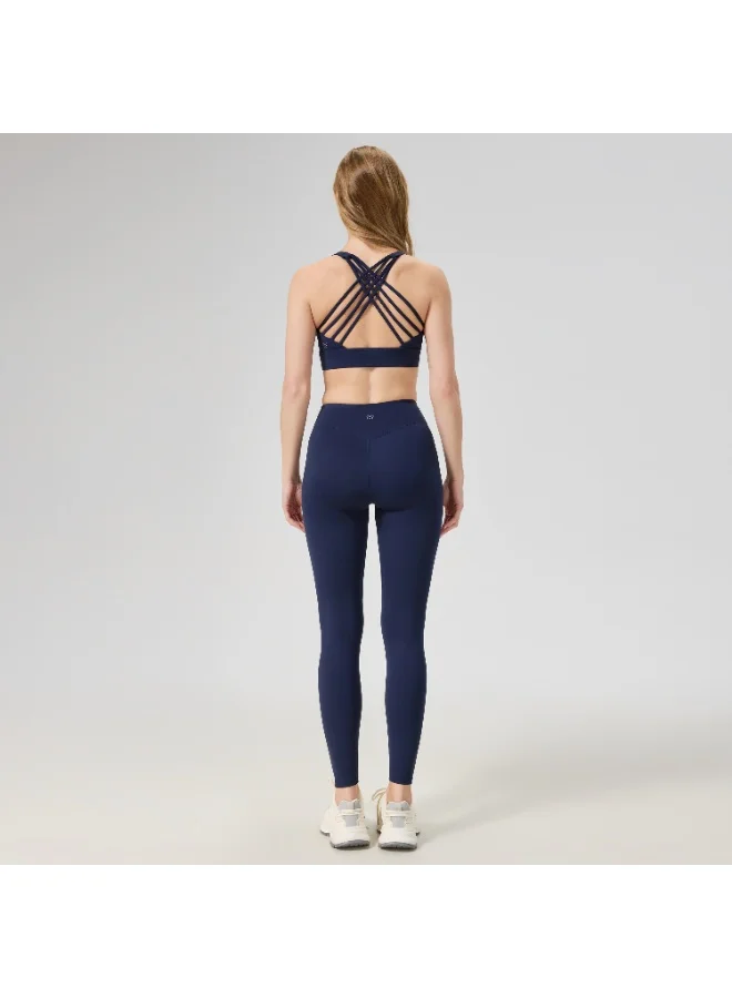 أﻣورﻛس ليقنز رياضي نسائي بخصر عالٍ من AMORXE – ليقنز طويل مطاطي للتحكم بالبطن، غير شفاف، مثالي للجيم والتمارين والجري واللياقة، تصميم نحات للجسم، كبير جدًا، أزرق داكن