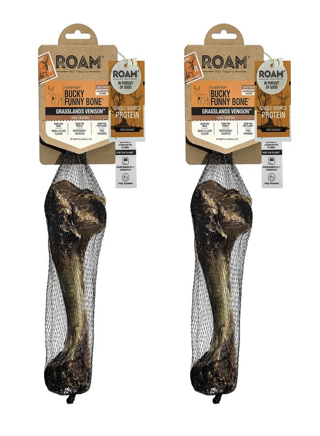 ROAM Pet Treats Venison Dog Bones 2 Pack - Single Ingredient, All Natural, Grain-Free, & Gluten-Free Venison Dog Treat - Image 1
