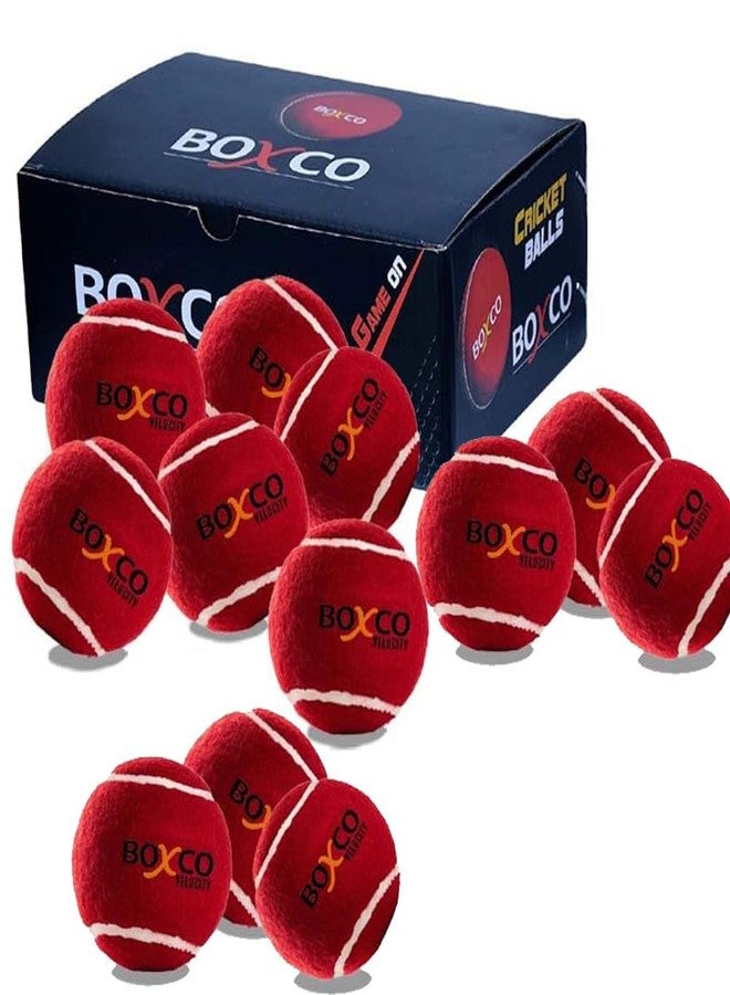 BOXCO Velocity Tennis Cricket Ball - Practice and Training Standard Size for Club Matches, Tournaments, Street and Lawn Cricket (Pack of 12) (Maroon) - Image 1