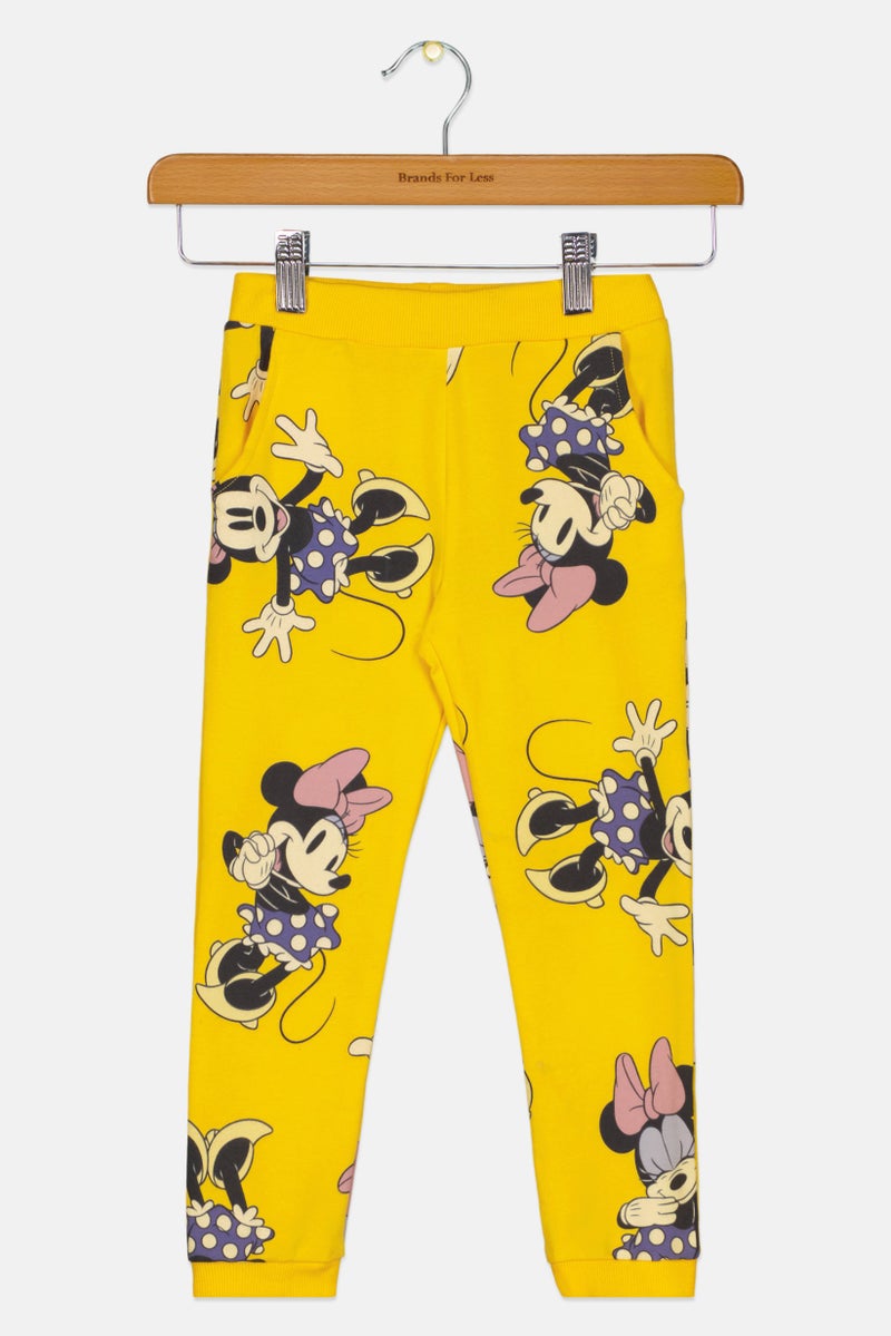 NAME IT Disney Toddlers Girl Graphic Print Jogger Pants, Yellow - Image 1
