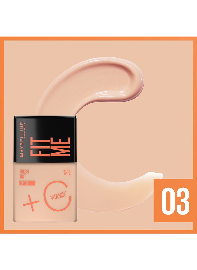 MAYBELLINE NEW YORK Fit Me Fresh Tint SPF 50 PA+++ Vitamin C, 03 3  - Image 3