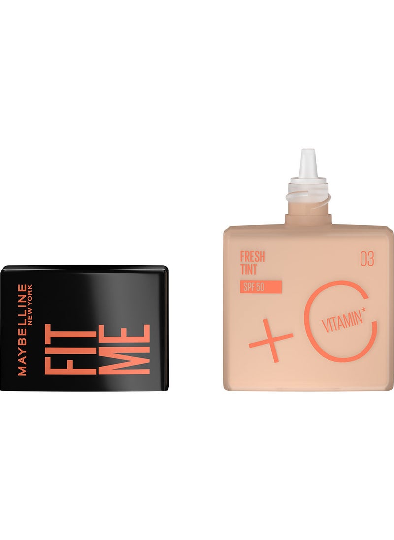 MAYBELLINE NEW YORK Fit Me Fresh Tint SPF 50 PA+++ Vitamin C, 03 3  - Image 2