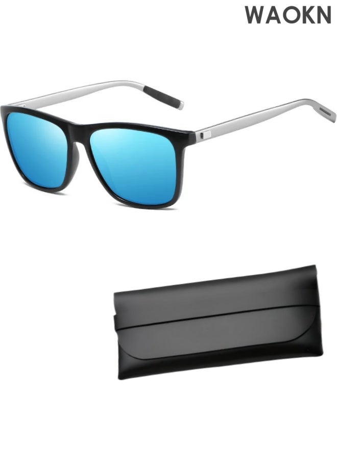 WAOKN Polarized Sports Sunglasses for Men Women , Classic Square Sun Glasses Driving Cycling Outdoor Lightweight Shades for men 100% UV400 Protection,Fashion Anti-Glare Sun Shades for Driving, Fishing, Traveling - Image 1