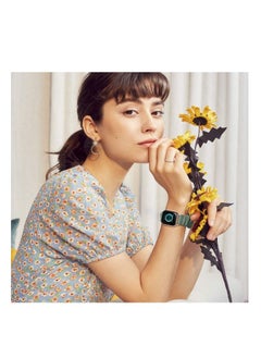 RiZOW RiZOW Scrunchie Printed Elastic Solo Loop Bracelet Replacement Bands Compatible With Apple iWatch Band 7/6/5/4/3/2/1/SE for Women 38mm/40mm/41mm, Pine Green  - Image 5