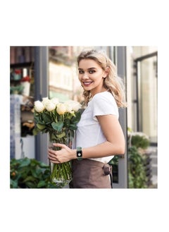 RiZOW RiZOW Scrunchie Printed Elastic Solo Loop Bracelet Replacement Bands Compatible With Apple iWatch Band 7/6/5/4/3/2/1/SE for Women 38mm/40mm/41mm, Pine Green  - Image 4