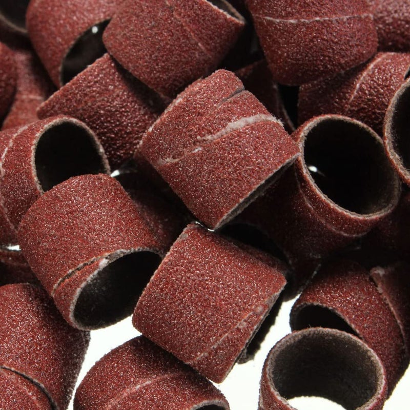 Yakamoz 132Pcs Sanding Drums Kit, 80 120 180 Grit Sanding Bands Mini Drum Sander Sleeves with 3mm Shank Drum Sanding Mandrels for Drill Dog Nail Grinder fits Dremel Rotary Tools - Image 4