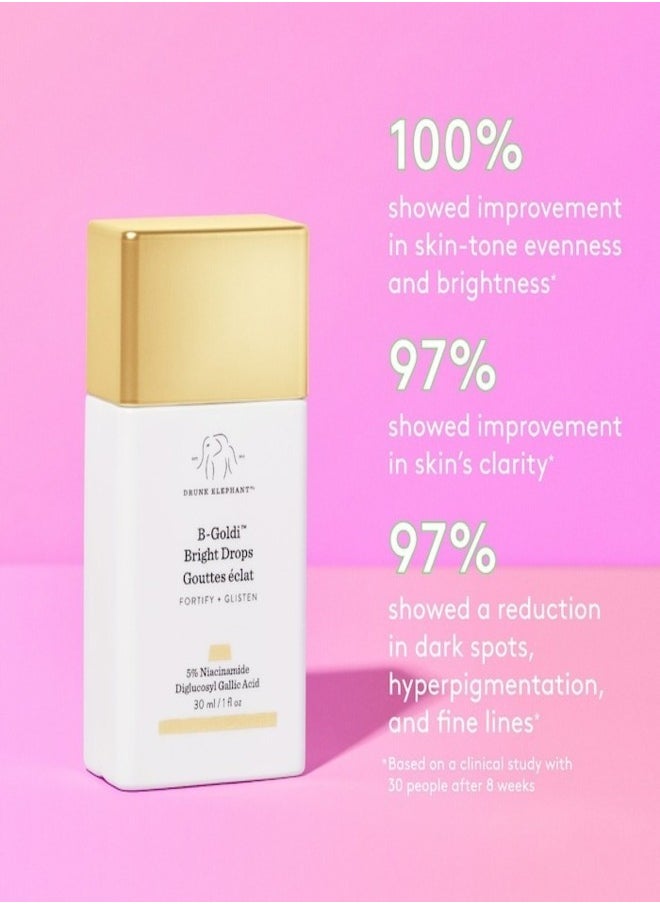 DRUNK ELEPHANT - Drunk Elephant B-Goldi™ Illuminating Drops with 5% Niacinamide - 30ml | Radiance-Boosting Serum - Image 1