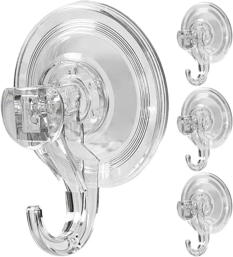4pcs Strong Suction Cup Hooks for Bathroom and Kitchen Wall Heavy Duty Suction Hooks with No Drilling for Shower and Tile Surfaces - Image 1