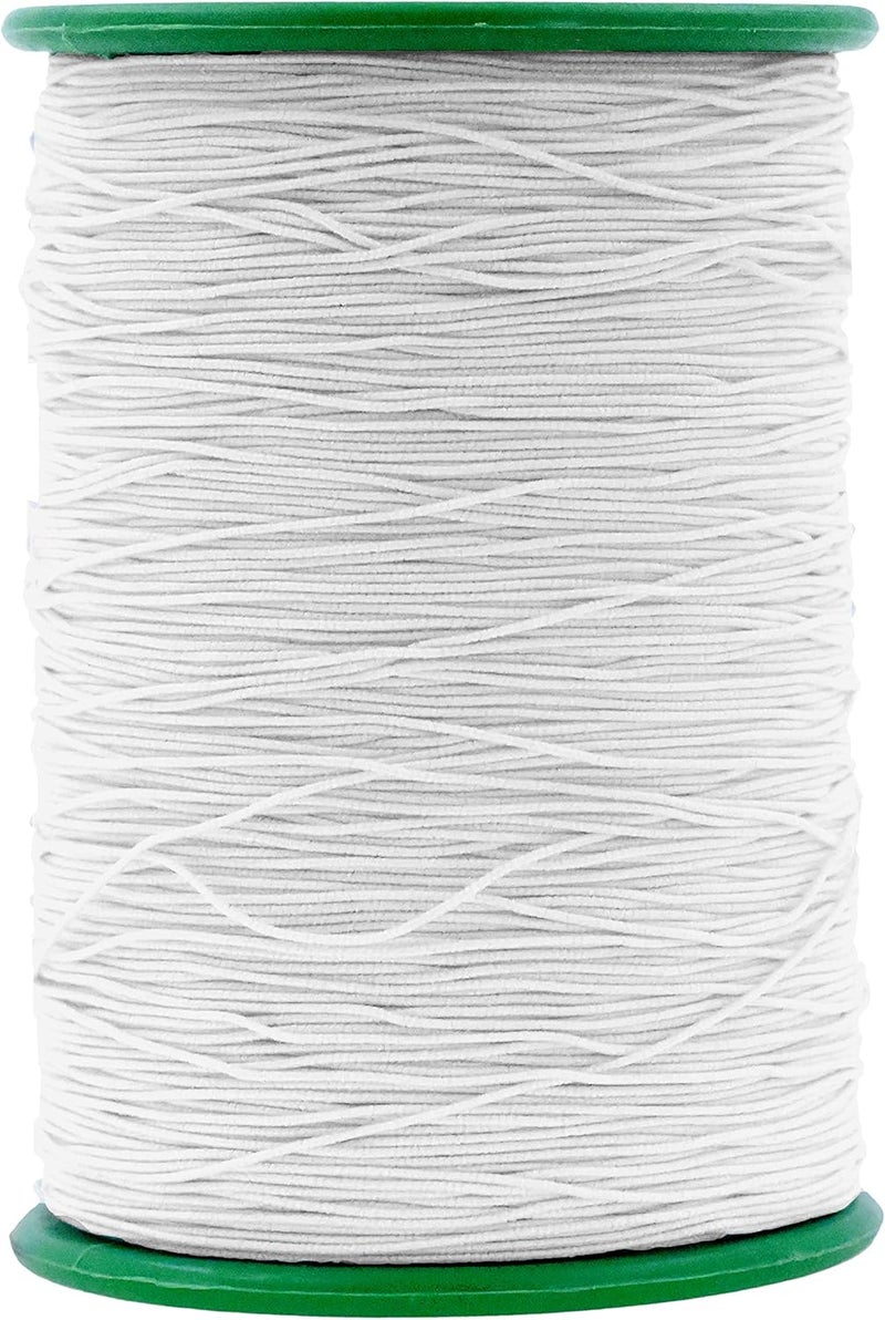 Mandala Crafts White Shirring Elastic Thread for Sewing, Knitting, Smocking, and DIY Crafts - 546 Yards 0.6mm Fine Thin Stretch Thread for Sewing Machines - Image 1