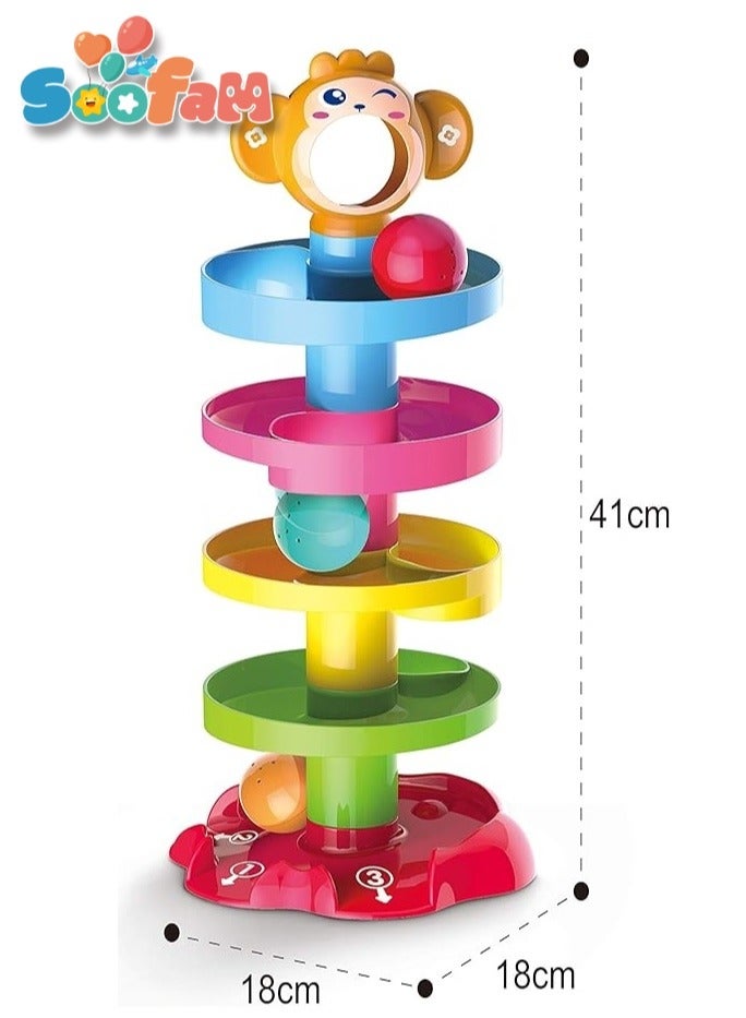 Soofam Playmate Super Spiral Tower Roll Ball Multicolored Durable And Sturdy For Kids Toy,Learning Tower Toys - Image 5