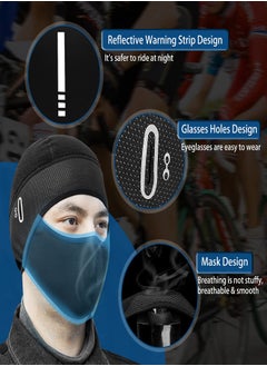 SYOSI Winter Cycling Caps Under Helmet Thermal Fleece Beanie Hat with Face Cover for Men and Women Waterproof Windproof Cycle Skull Cap Ski Cap Balaclava Mask Bike Bicycle Helmet Liner for Sports  - Image 5
