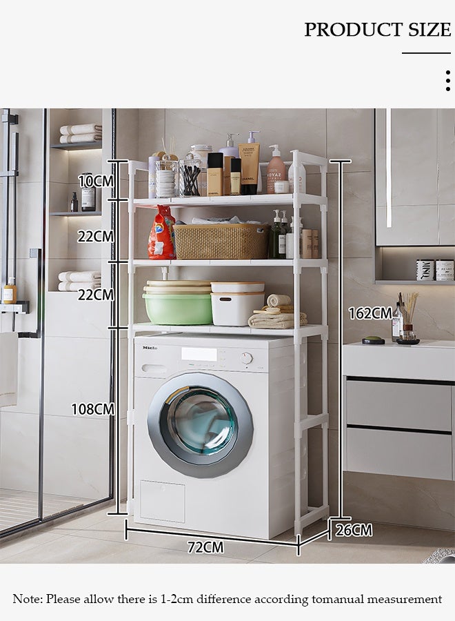 DUNISO Over the Washing Machine Storage Rack, 3-Tiers Drum Washer Dryer Stand Shelves, Space Saving Bathroom Balcony Organizer Rack,Large Capacity Laundry Shelf for Home, Hotel - Image 2