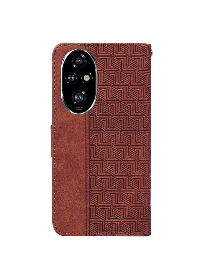 S-TOP Case For Honor 200 Pro Geometric Embossed Leather Phone Case - Image 4