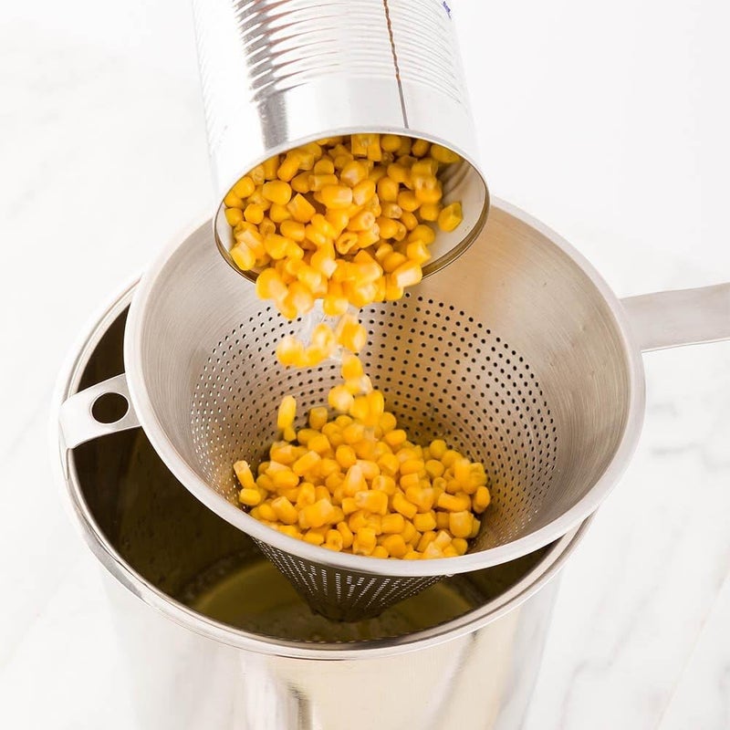 Restaurantware Restaurantware Met Lux 165 Inch x 9 Inch x 85 Inch Cone Strainer 1 With Hook Steel Strainer  ConeShaped Ergonomic Stainless Steel China Cap Strainer For Straining Seeds Beans Sauces And More - Image 3