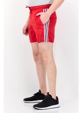 Adidas Men Brand Logo Swim Shorts, Red  - Image 2