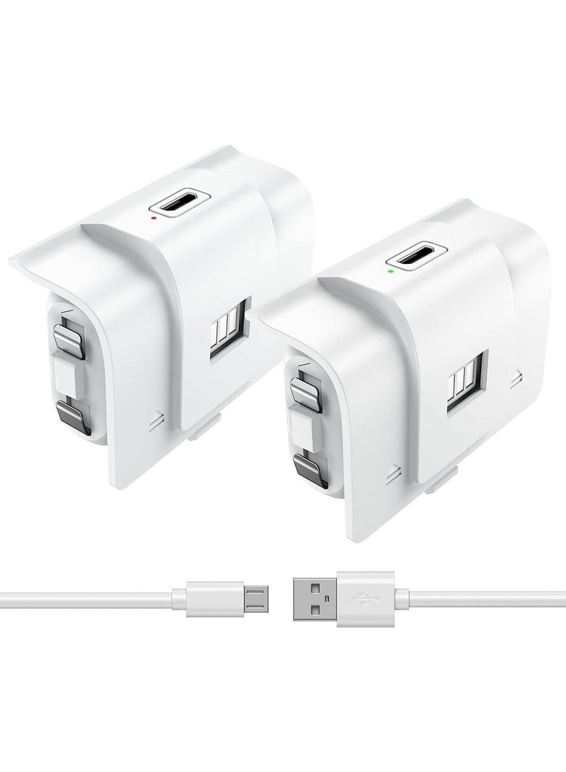 Bukela Rechargeable Fit for Xbox Battery Batteries Pack with USB Charging Cable with 4 Cover One Controller Battery Pack Fit for Xbox Rechargeable Batteries 2 Pack Fit for Xbox One/One S/X/Elite1 - Image 1