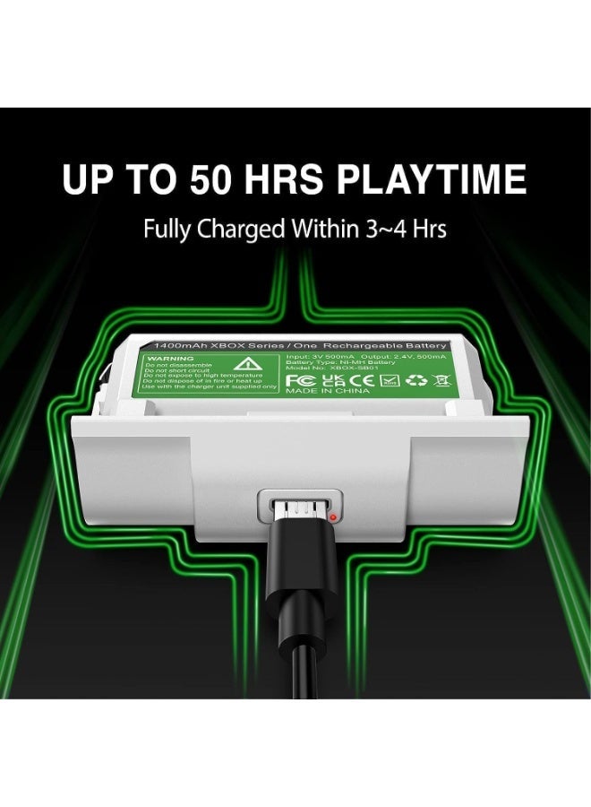 Bukela Rechargeable Fit for Xbox Battery Batteries Pack with USB Charging Cable with 4 Cover One Controller Battery Pack Fit for Xbox Rechargeable Batteries 2 Pack Fit for Xbox One/One S/X/Elite1 - Image 3