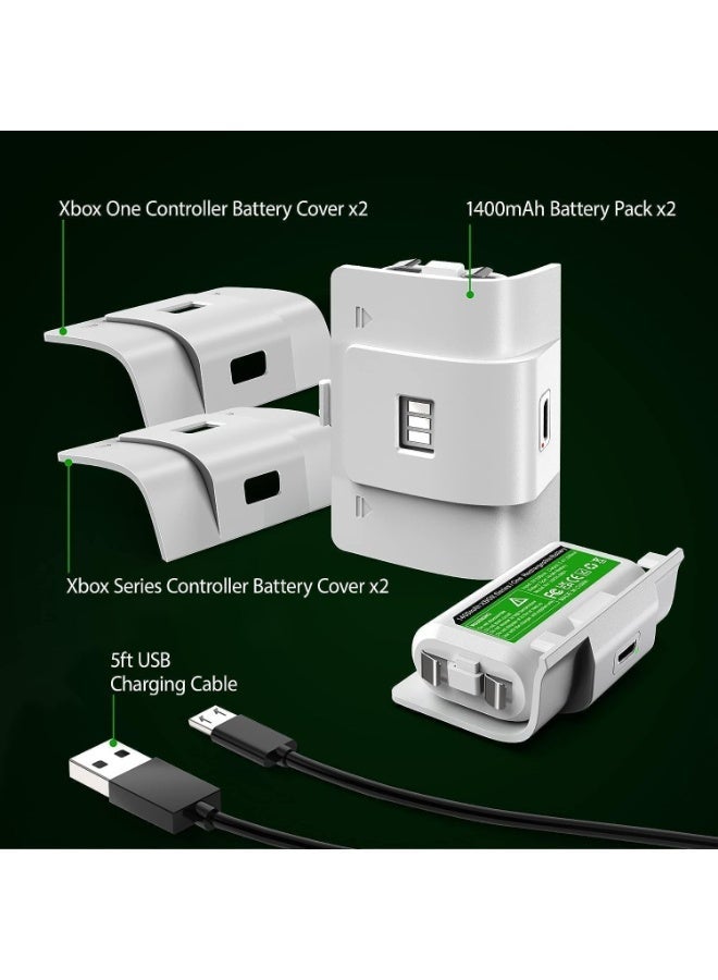 Bukela Rechargeable Fit for Xbox Battery Batteries Pack with USB Charging Cable with 4 Cover One Controller Battery Pack Fit for Xbox Rechargeable Batteries 2 Pack Fit for Xbox One/One S/X/Elite1 - Image 2