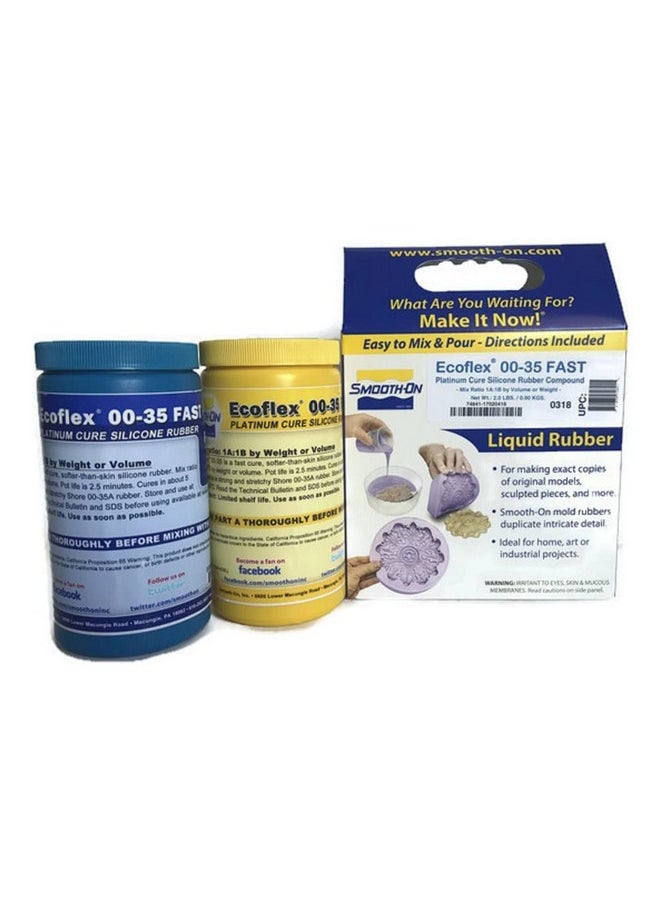 Smooth-On Ecoflex 00 35 Fast Platinum Cure Silicone Rubber Compound Kit 2 Lbs 