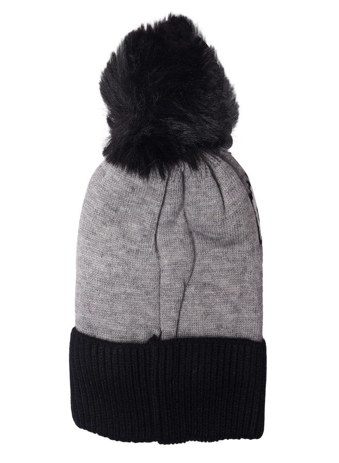 VINSON Baby Girls & Baby Boys Knit Hat Beanie 100% Woolen Cap for Winter Free Size [ Pack of 1 ](1-4 Years) (Black) - Image 4