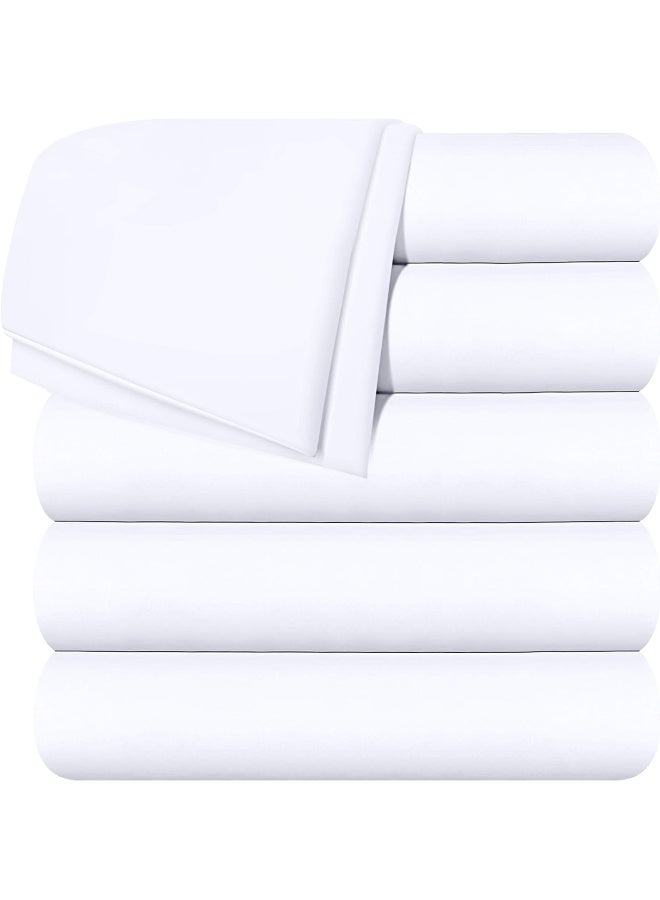 Utopia Bedding Flat Sheets - Pack of 6 - Soft Brushed Microfiber Fabric - Shrinkage & Fade Resistant Top Sheets - Easy Care (Twin, White) - Image 1