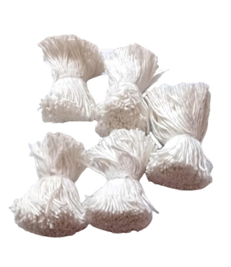 On Blow On Blow Cotton Wicks for Pooja Aarti 2 Inch Long Pack of 5 365 Wicks Each White  - Image 1