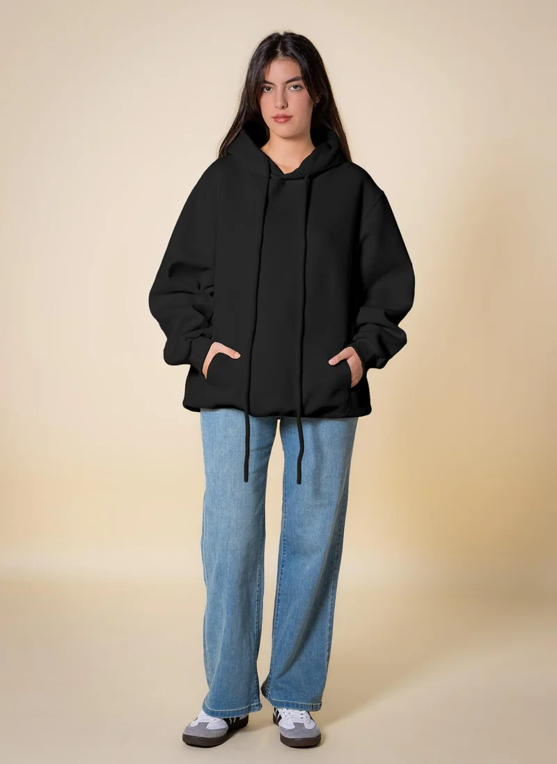 Shapes Black OVERSIZED COMFORT HOODIE for Women | Best Price UAE