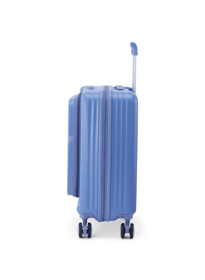AMERICAN TOURISTER Trento + Suitcase, Cabin Size 54 cm / 20 inch, 4 Spinner Wheels, Hard Top, Polycarbonate, Elemental Blue|Lightweight|DuoSaf™ Security Zipper|2 In 1 Optimov™ Shock Absorbing Wheels|Top Opening|Expandable - 3 Years International Warranty - Image 2