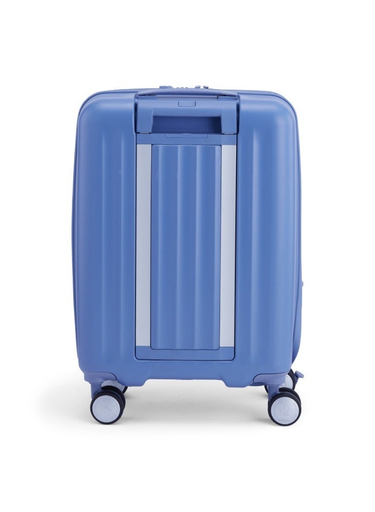 AMERICAN TOURISTER Trento + Suitcase, Cabin Size 54 cm / 20 inch, 4 Spinner Wheels, Hard Top, Polycarbonate, Elemental Blue|Lightweight|2 In 1 Optimov™ Shock Absorbing Wheels|Book Opening|Expandable|TSA Lock|Waterproof Section - 3 Years International Warranty - Image 5