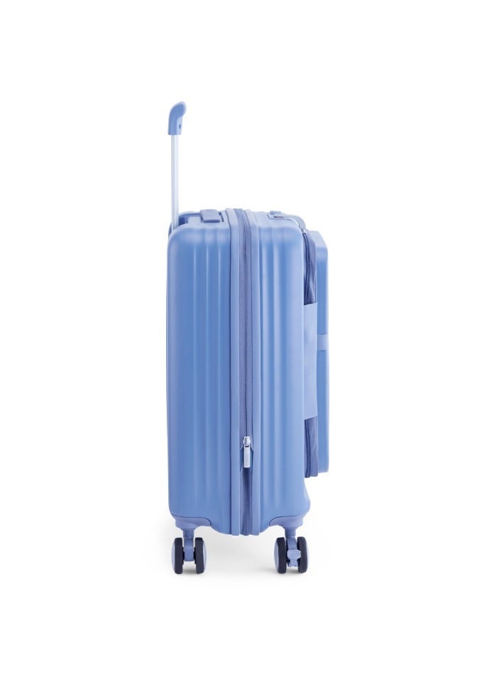 AMERICAN TOURISTER Trento + Suitcase, Cabin Size 54 cm / 20 inch, 4 Spinner Wheels, Hard Top, Polycarbonate, Elemental Blue|Lightweight|2 In 1 Optimov™ Shock Absorbing Wheels|Book Opening|Expandable|TSA Lock|Waterproof Section - 3 Years International Warranty - Image 4